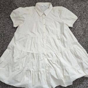 American Bling Size XXL Short Sleeve Button Down Kahki Dress